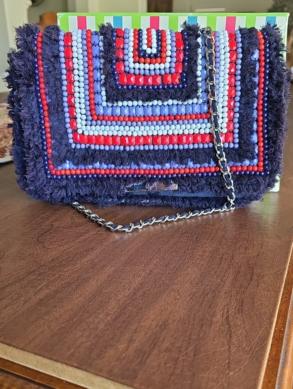 Zara handmade multicolor beaded crossbody bag